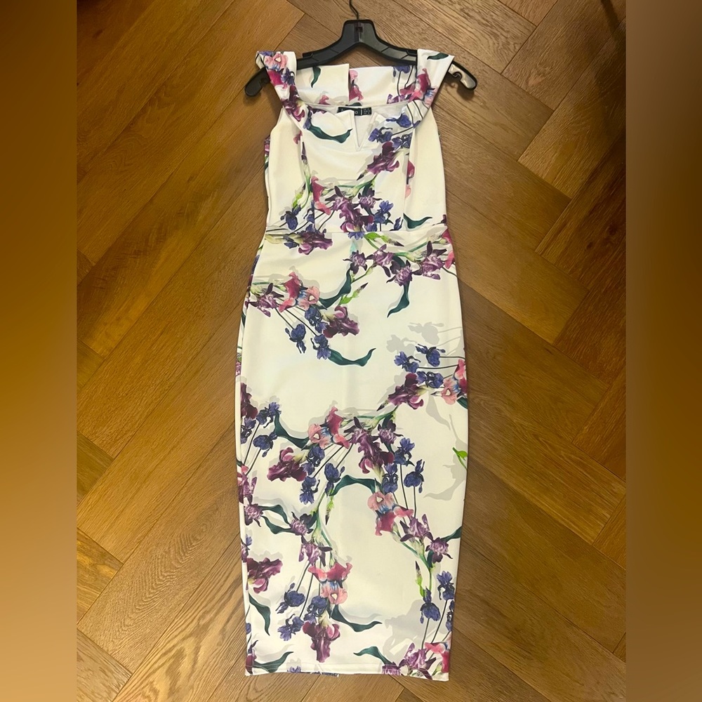 Boho white floral dress